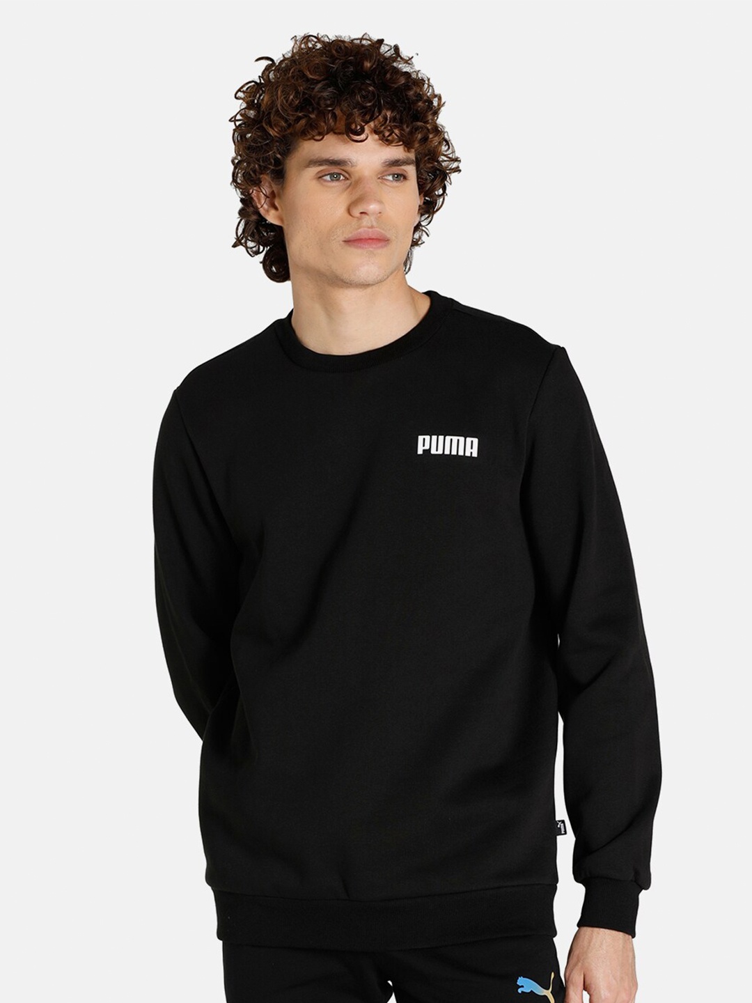 

Puma Regular Fit Solid Essential Crew Sweatshirt, Black