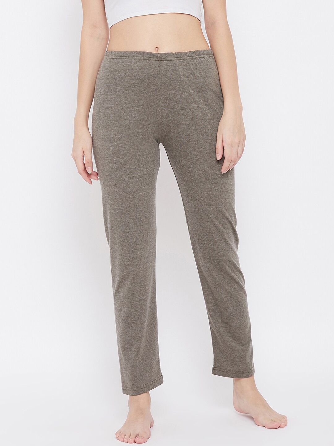 

FRENCH FLEXIOUS Women Olive Brown Solid Lounge Pants