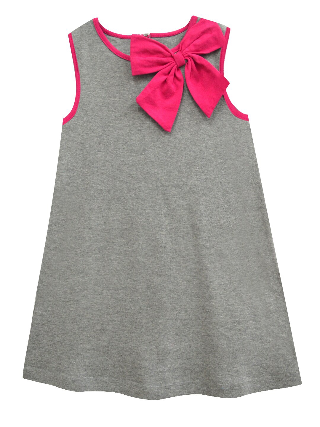

A.T.U.N. Girls Grey Melange A-Line Pure Cotton Dress