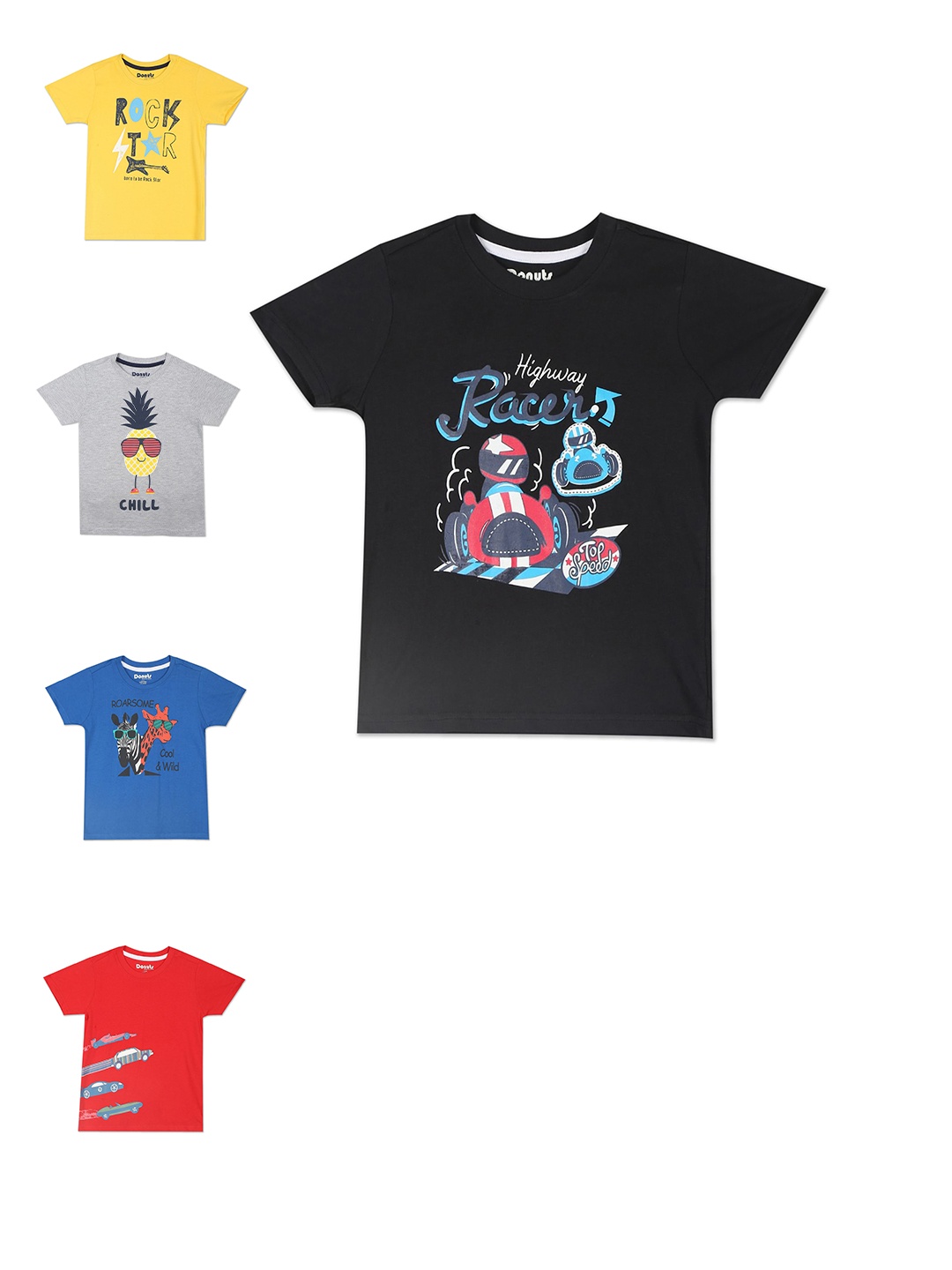 

Donuts Boys Pack Of 5 Printed T-shirts, Assorted