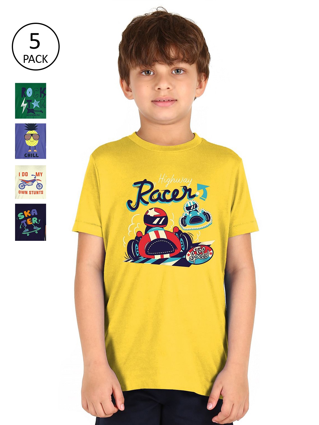 

Donuts Boys Pack Of 5 Assorted Printed T-shirt