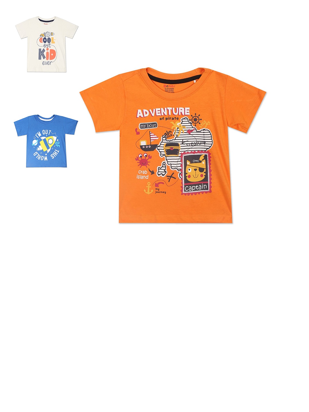 

Donuts Boys Pack Of 3 Assorted Printed T-shirt