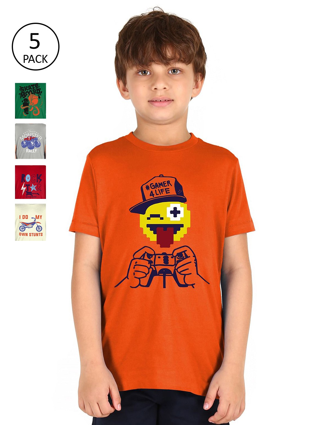 

Donuts Boys Pack Of 5 Assorted Printed T-shirt