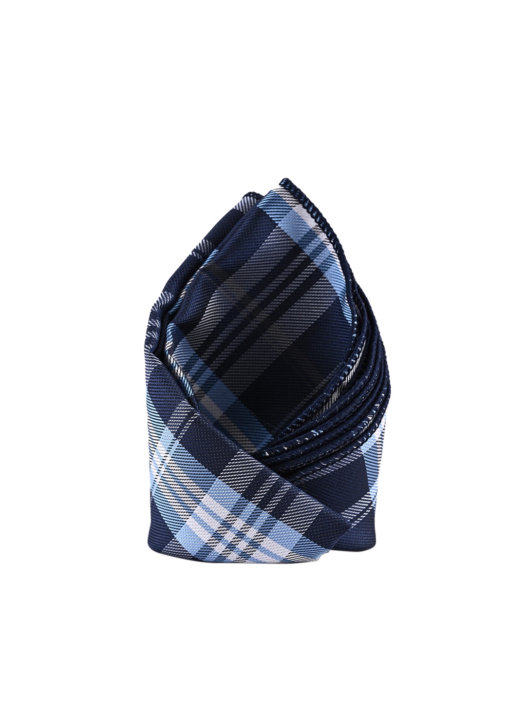 

BuckleUp Men Navy Blue & White Woven-Design Microfibre Pocket Square