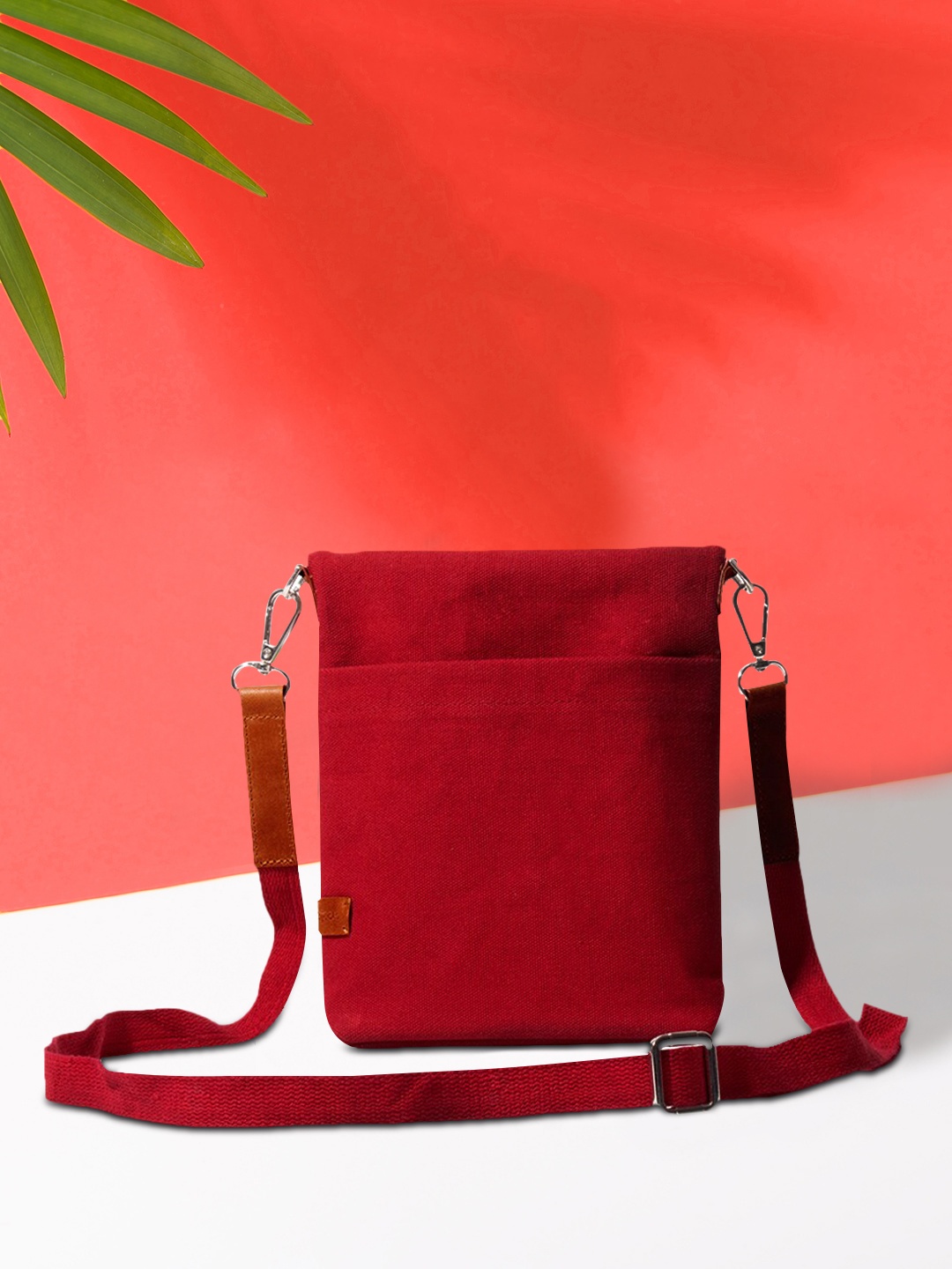 

DailyObjects Red Structured Sling Bag