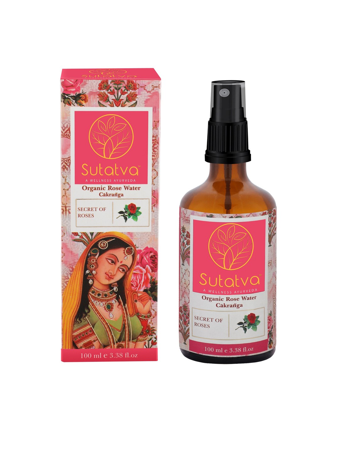 

Sutatva Steam Distilled Organic Rose Water, Transparent