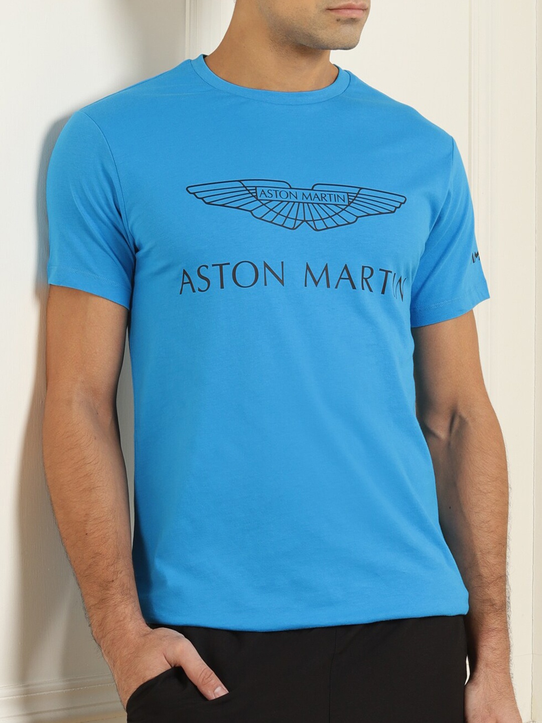 

HACKETT LONDON Men Blue Printed Pure Cotton T-shirt