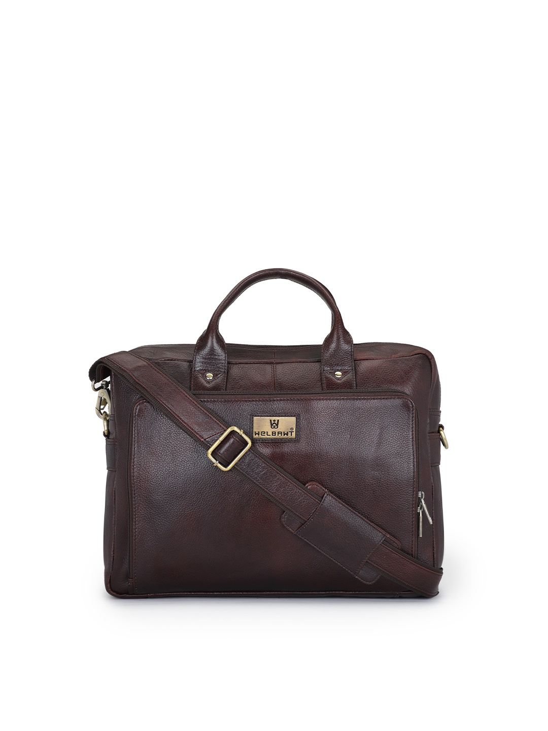 

WELBAWT Men Brown Leather 15 Inch Laptop Bag