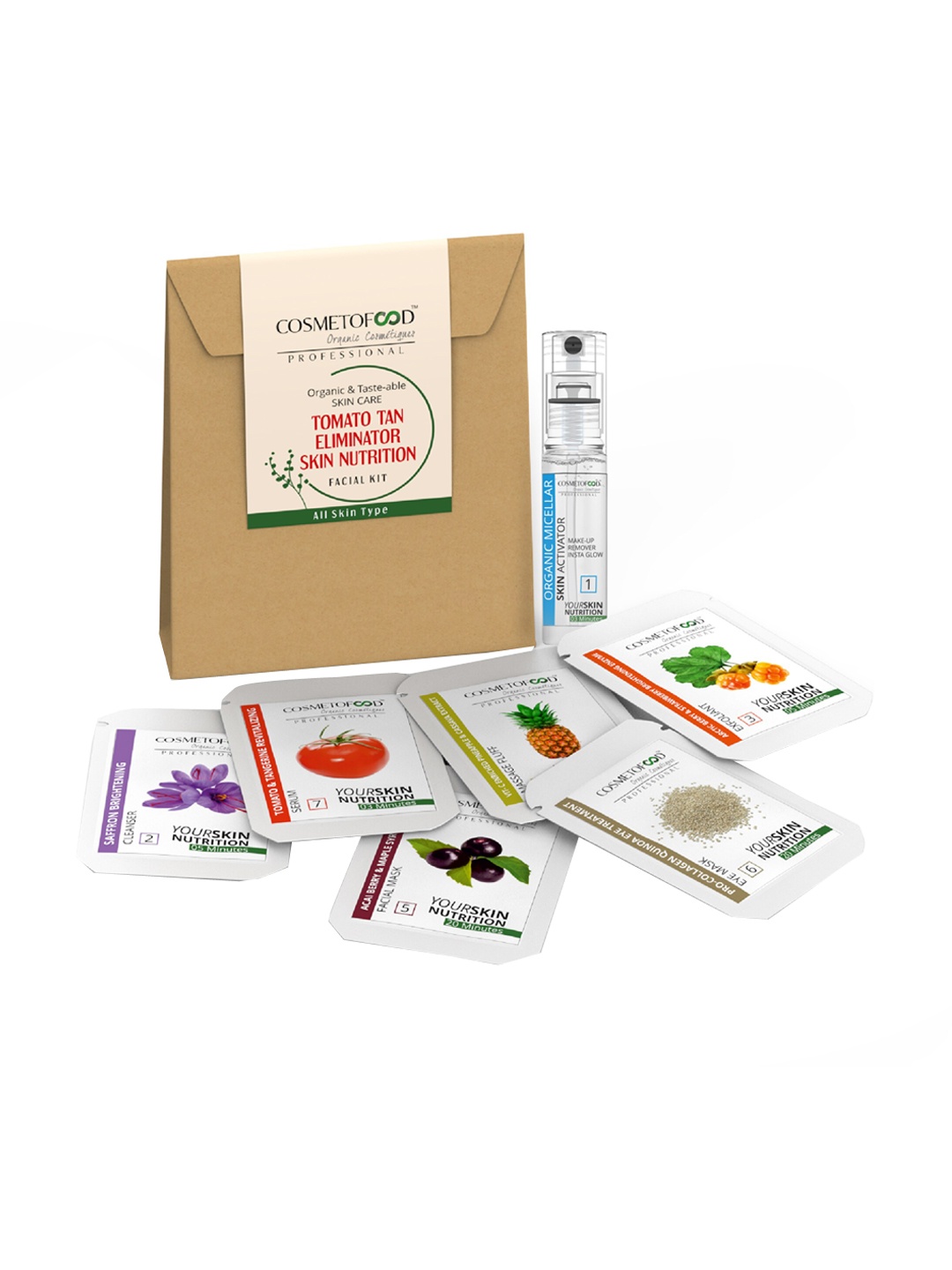 

COSMETOFOOD Professional Tomato Tan Eliminator Skin Nutrition Facial Kit 350 ml, Multi