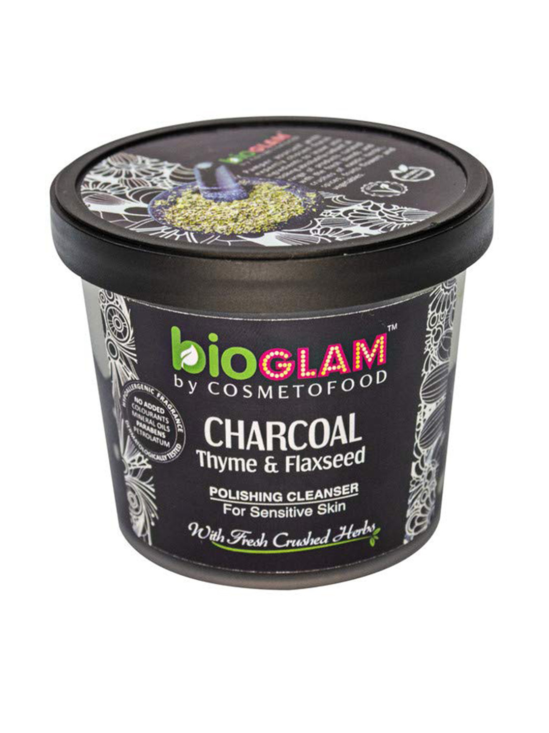 

COSMETOFOOD Bioglam Charcoal Thyme & Flaxseed Polishing Cleanser For Sensitive Skin 100 ml, Multi
