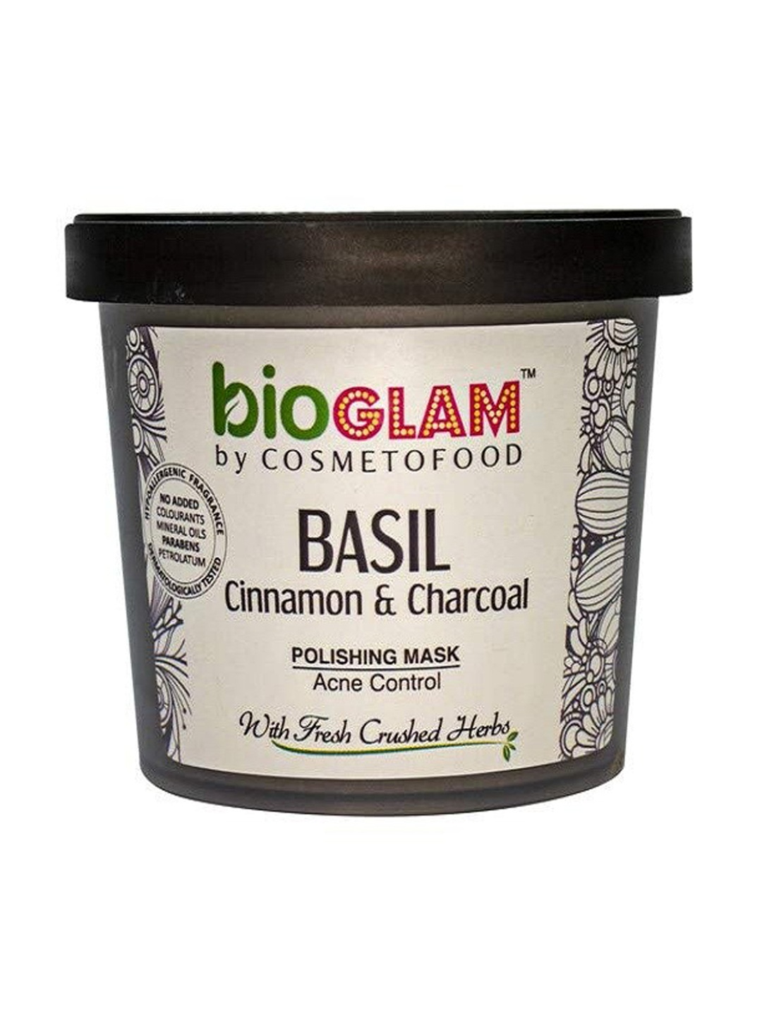 

COSMETOFOOD Bioglam Basil Cinnamon & Charcoal Polishing Mask For Acne Control 100 ml, White