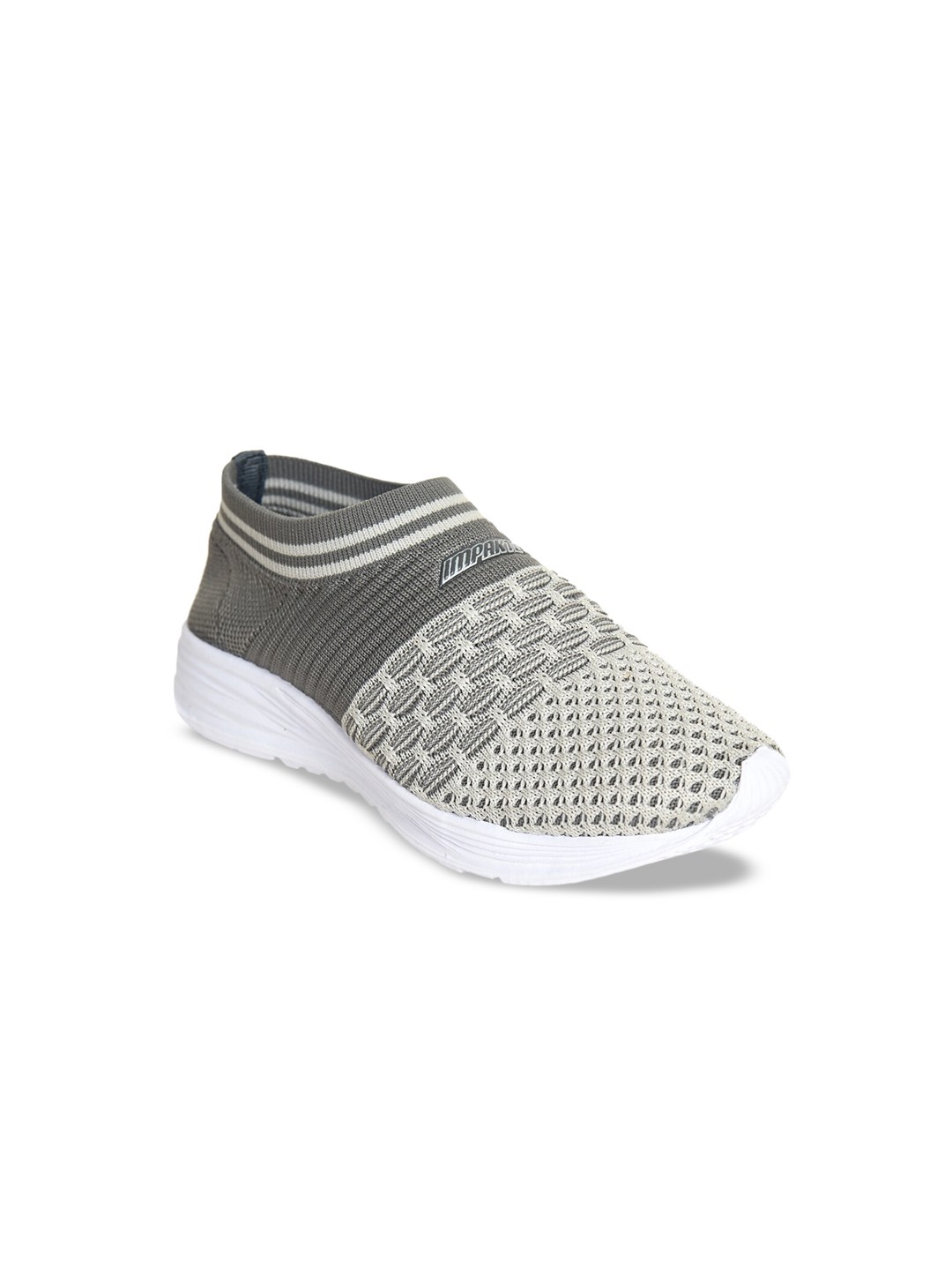 

IMPAKTO Boys Grey Woven Design Slip-On Sneakers