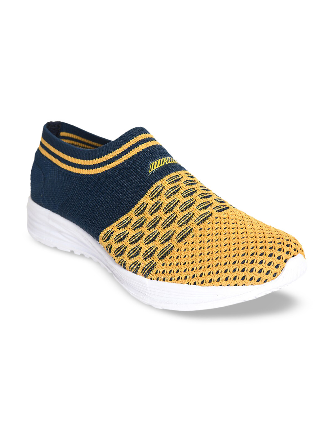 

IMPAKTO Boys Navy Blue & Yellow Colourblocked Slip-On Sneakers