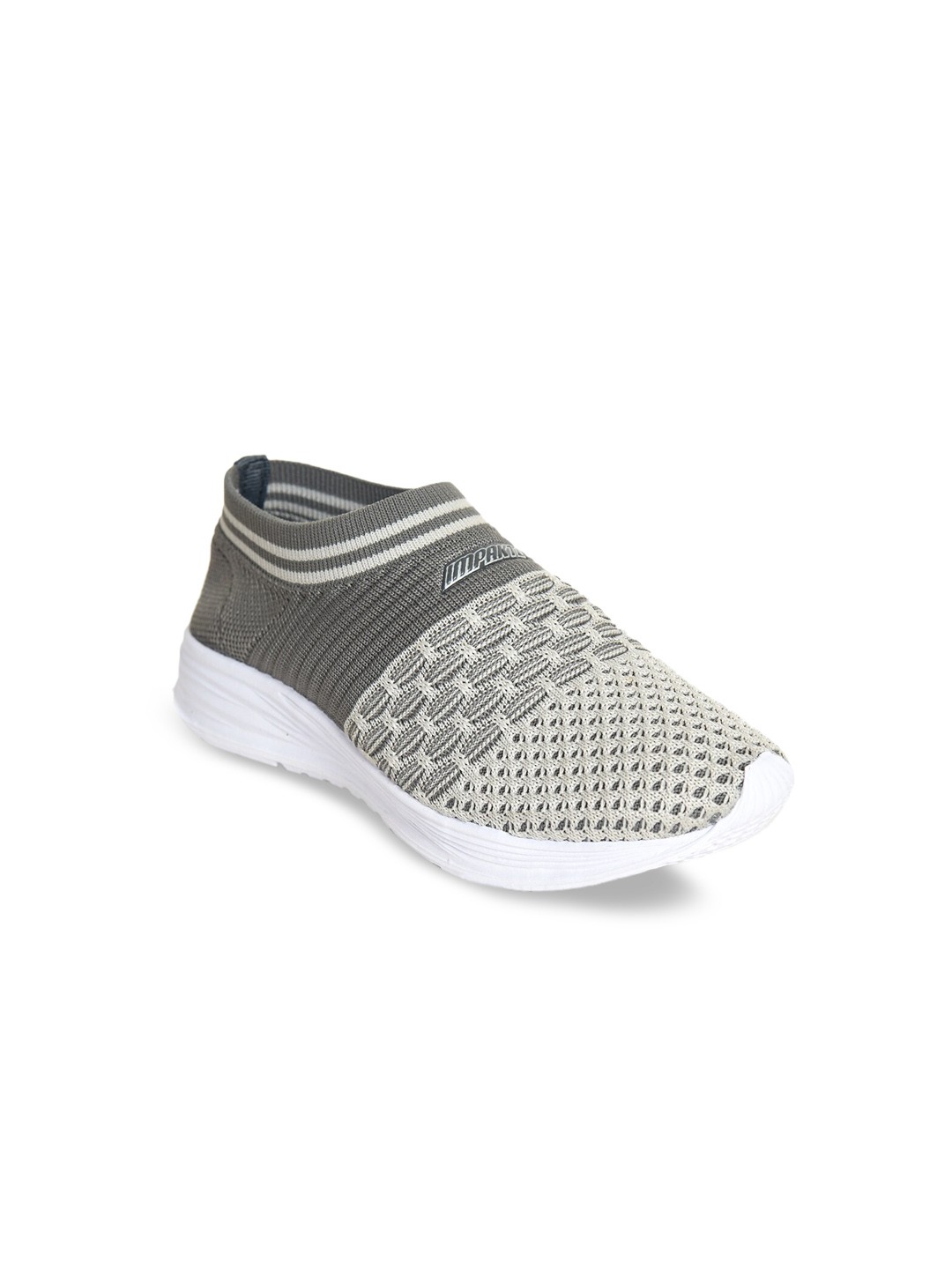 

IMPAKTO Boys Grey Woven Design Slip-On Sneakers