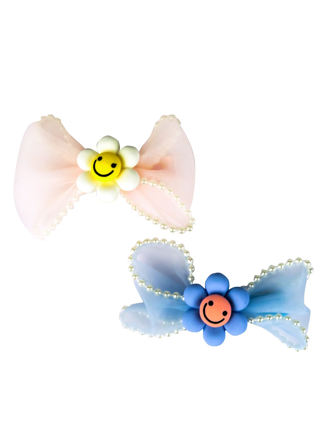 

Spiky Unisex Kids Blue & Pink Set of 2 Lace Alligator Hair Clip