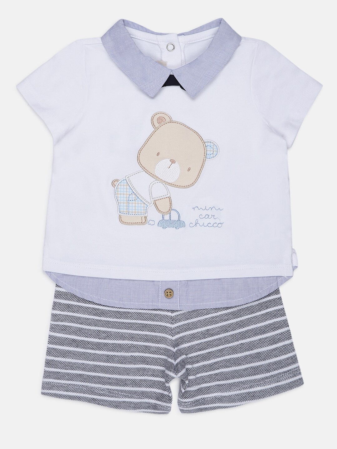 

Chicco Infant Boys Blue & Grey T-shirt with Shorts