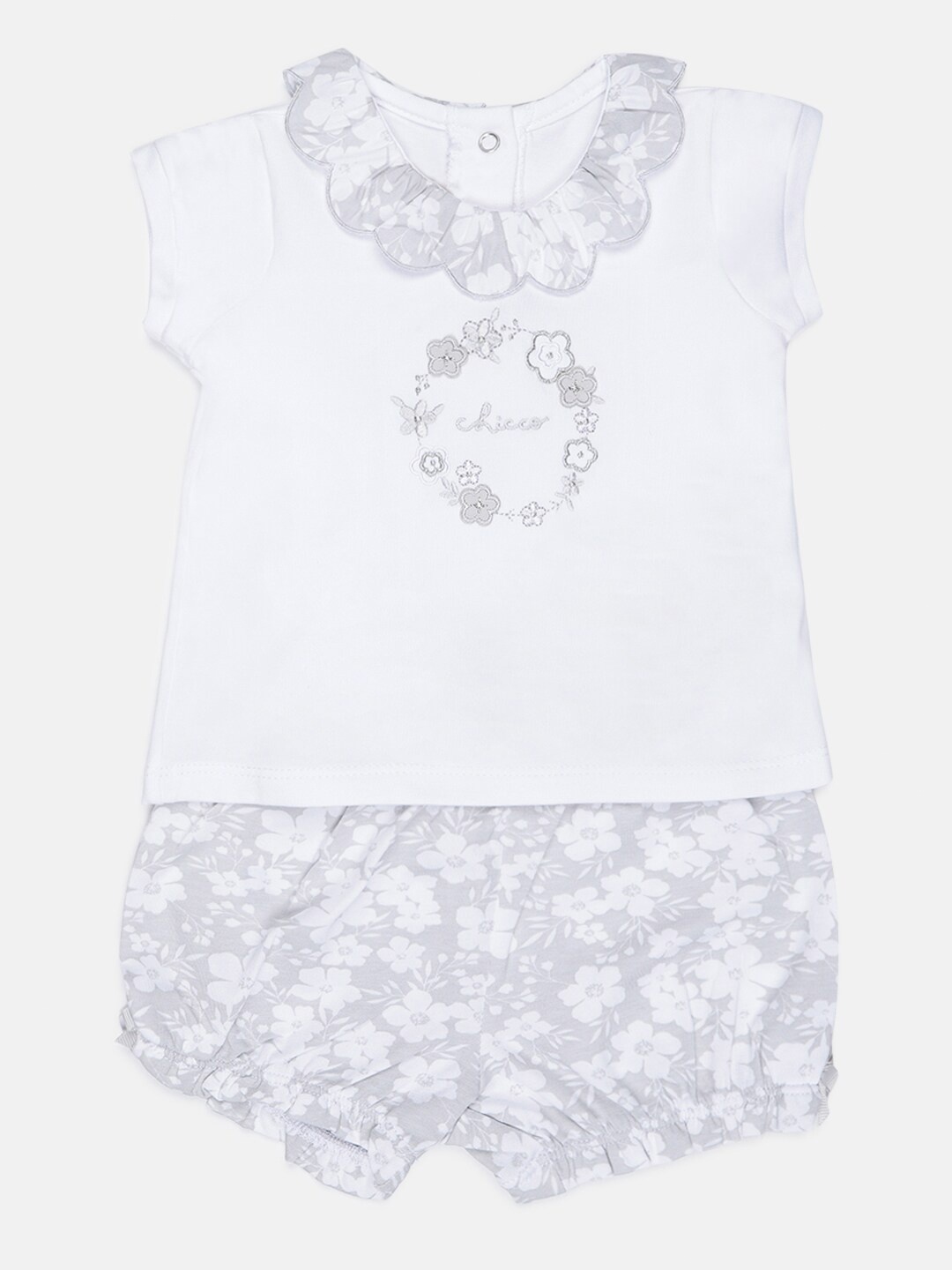 

Chicco Girls White & Lavender T-shirt with Shorts