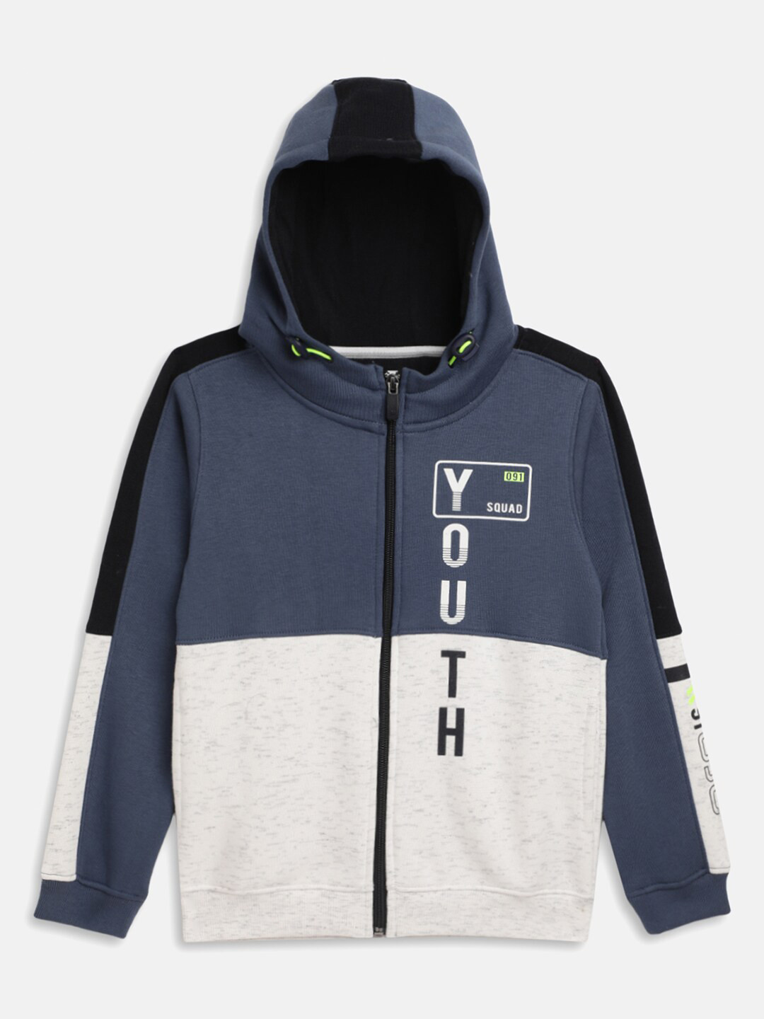 

Octave Boys Navy Blue Colourblocked Hooded Sweatshirt