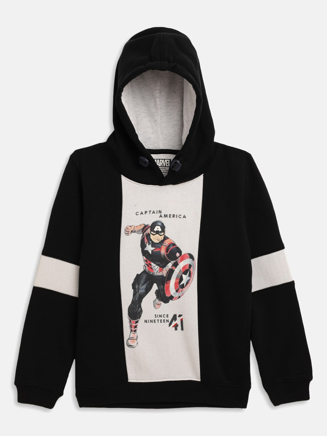 

Octave Boys Navy Blue Printed Hooded Sweatshirt