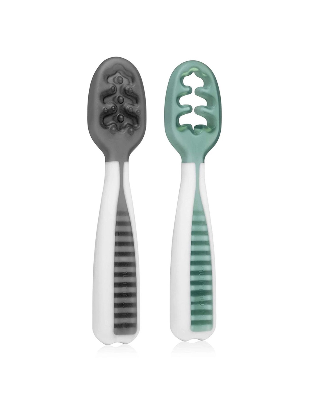 

Num Num Infants Set of 2 Grey & Green Pre-Spoon GOOtensils