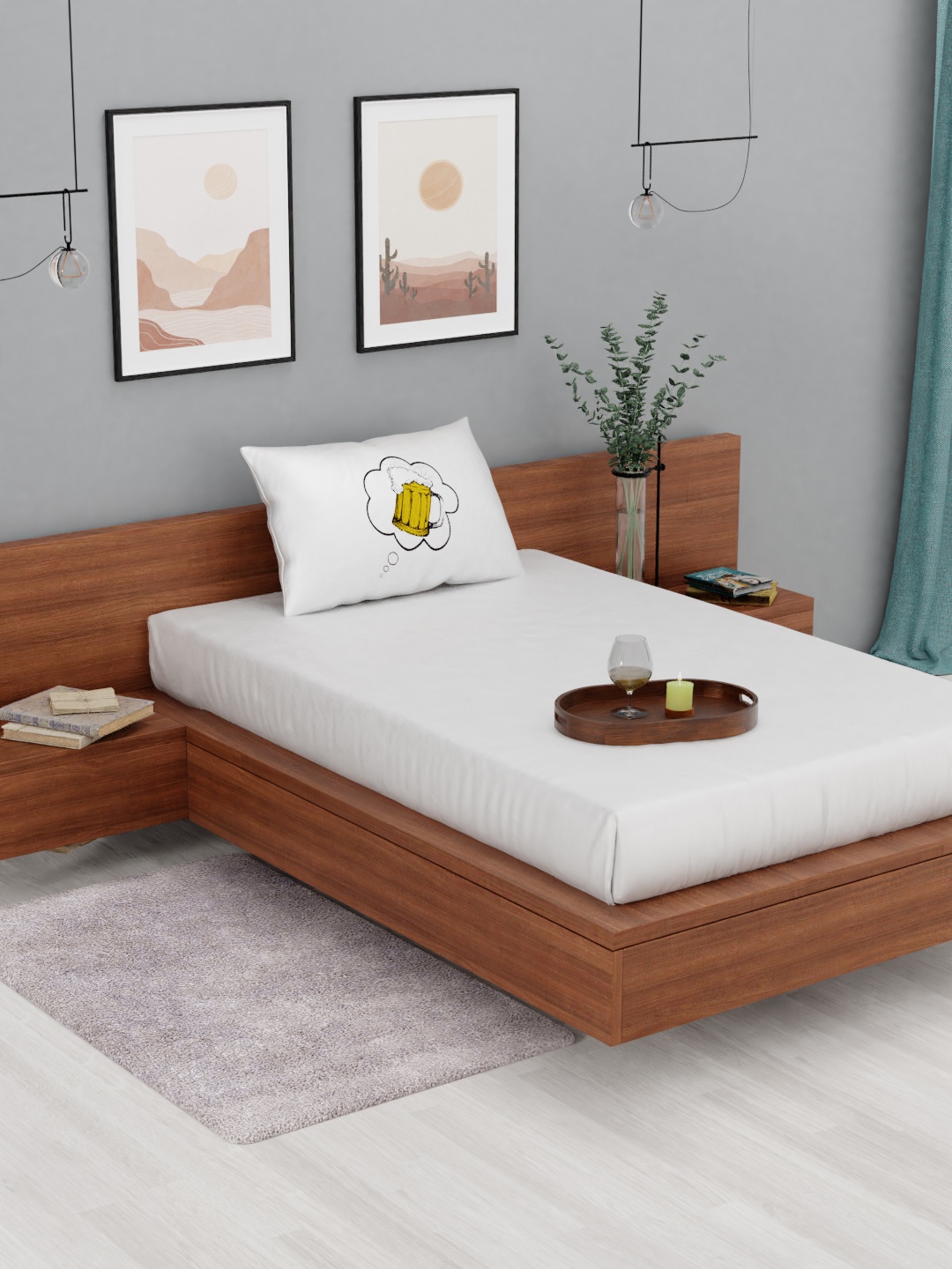 

Stoa Paris White Solid 230 TC Single Bed Sheet with Pillow Cover