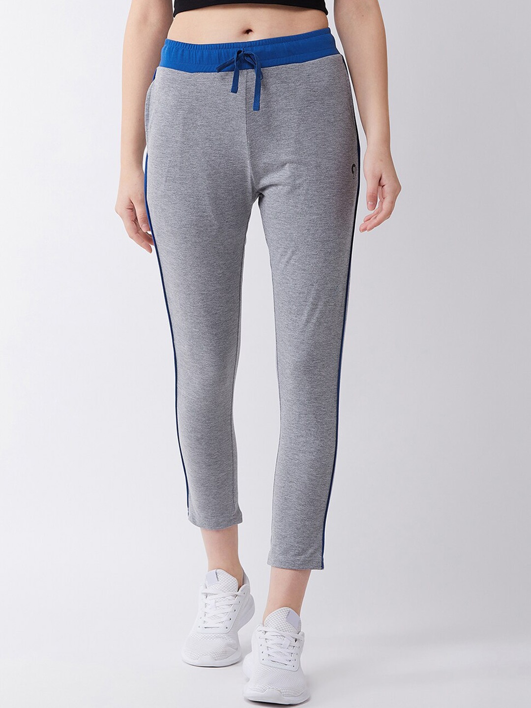 

C9 AIRWEAR Women Grey Melange Solid Pure Cotton Track Pants