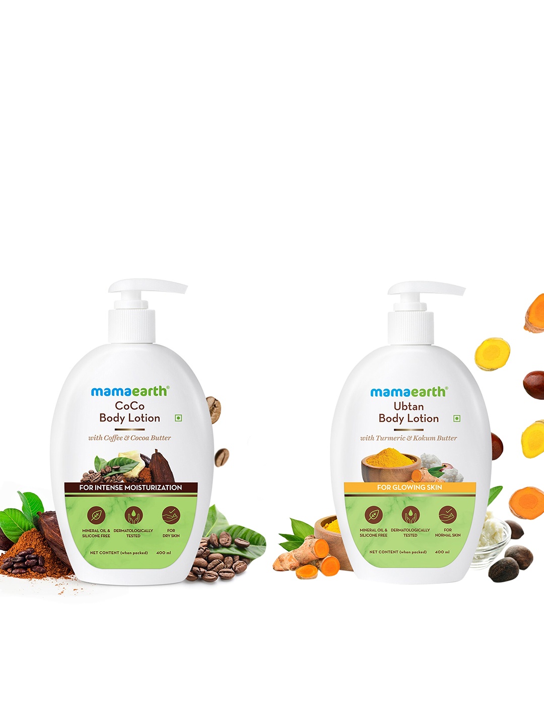 

Mamaearth Set of Ubtan & CoCo Body Lotions, Yellow