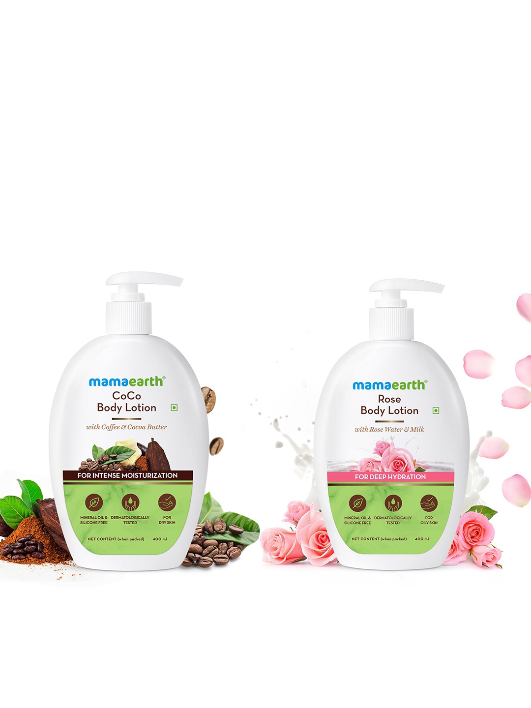 

Mamaearth Set of Rose & CoCo Body Lotions, White