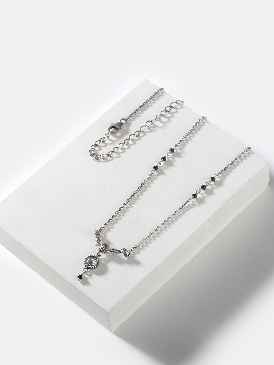 

SHAYA Silver-Toned & Black Sterling Silver Necklace