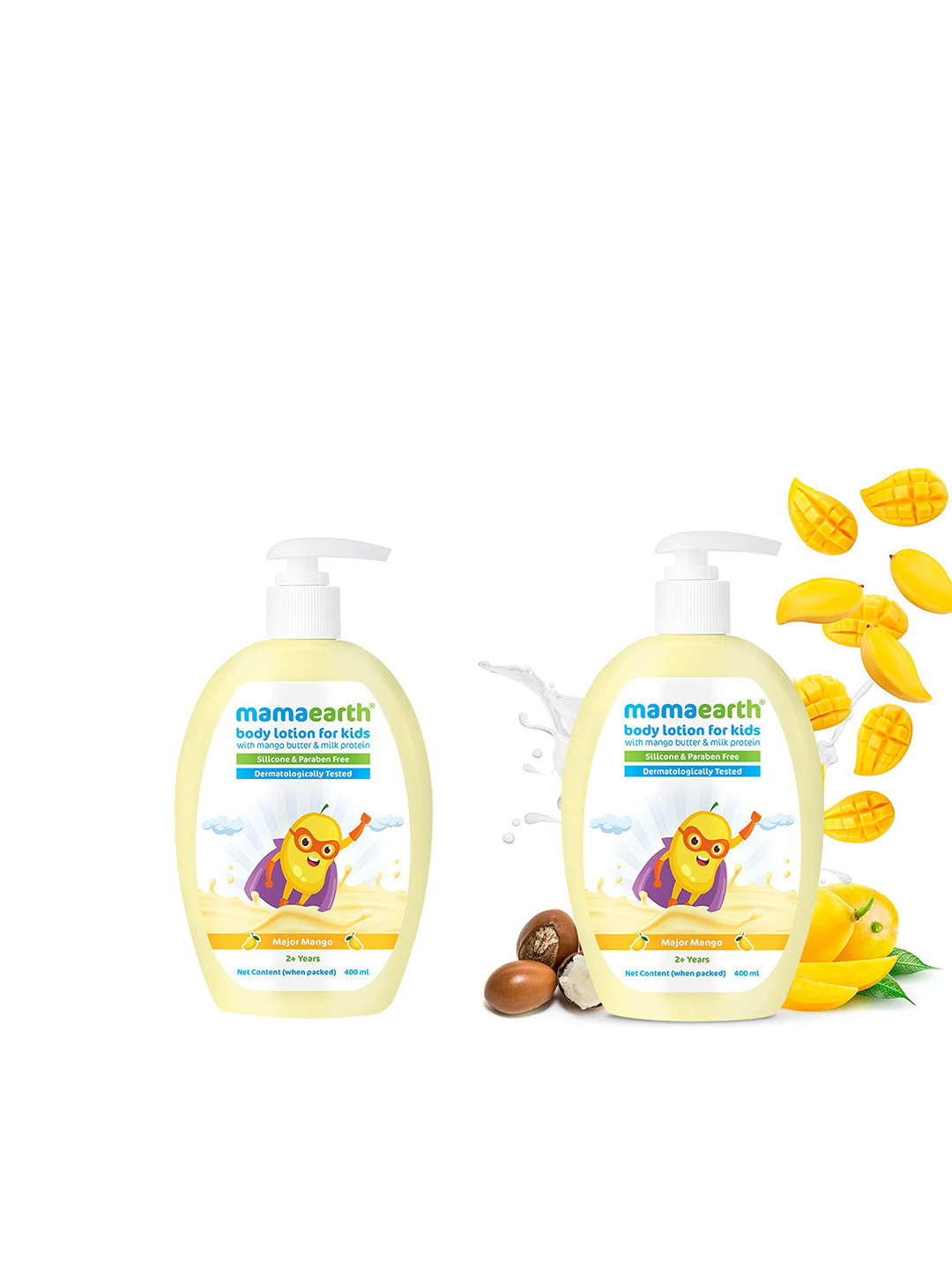 

Mamaearth Set of 2 Major Mango Butter & Milk Protein Kids Body Lotion, Yellow