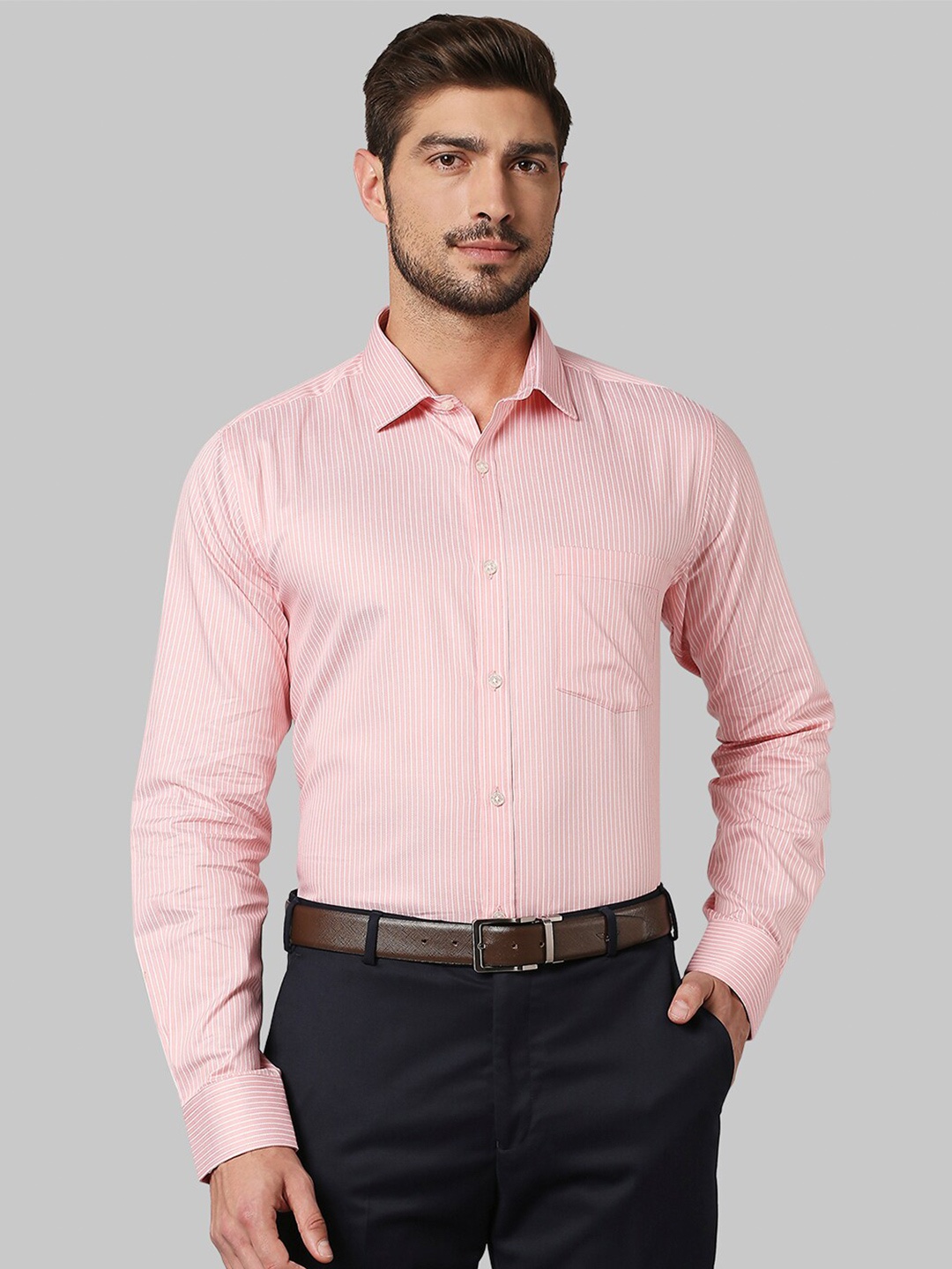 

Park Avenue Men Pink Slim Fit Formal Shirt