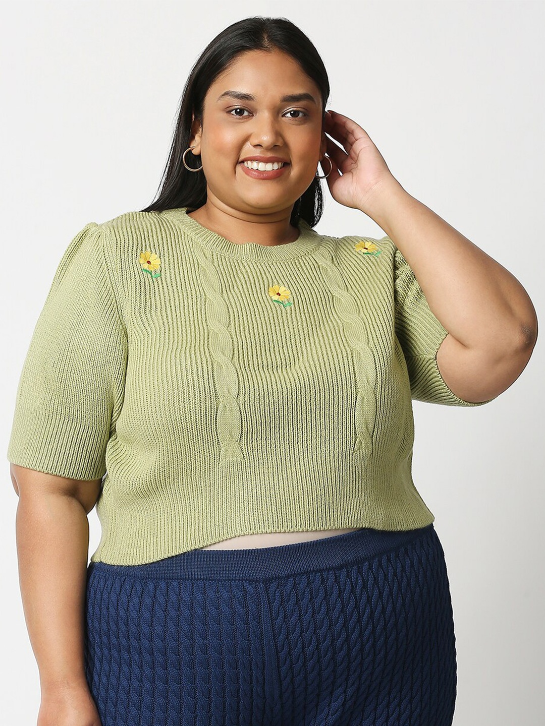 

20Dresses Green Sweater Crop Top