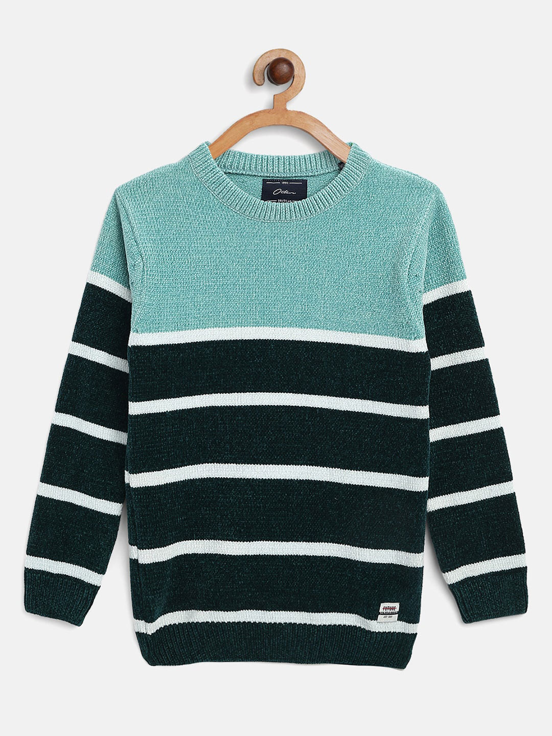 

Octave Boys Blue & Green Striped Pullover