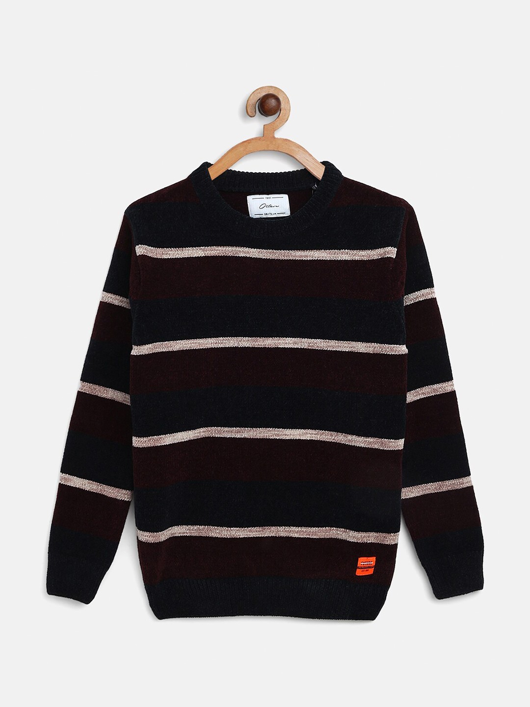 

Octave Boys Maroon & Navy Blue Striped Pullover