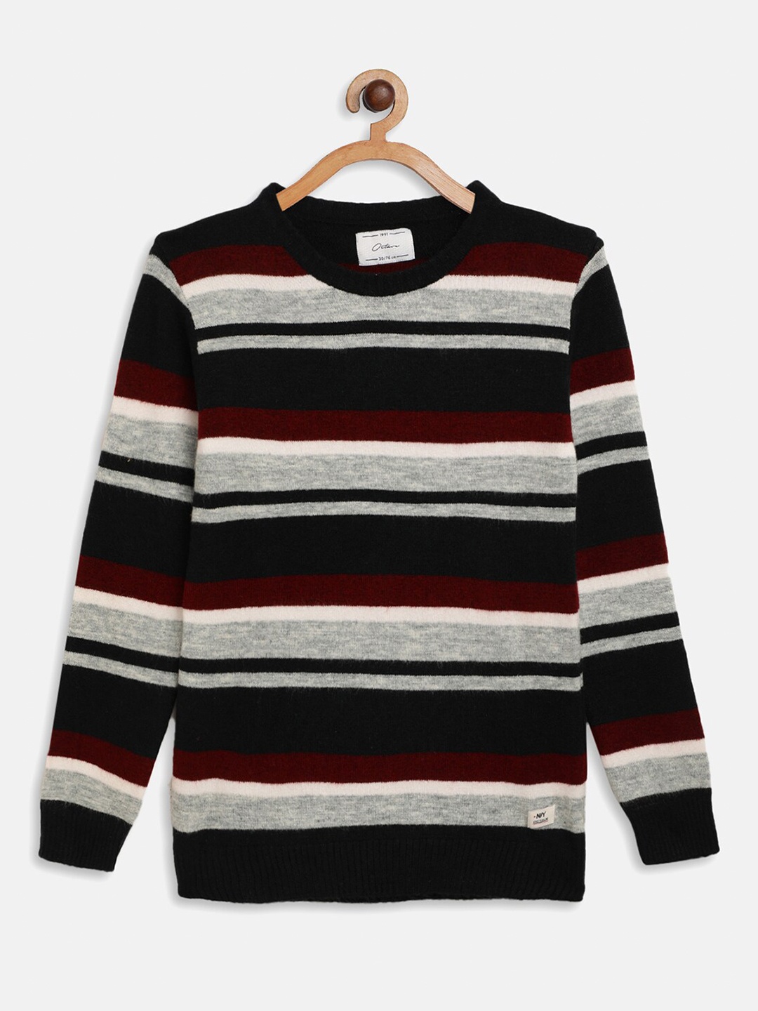 

Octave Boys Navy Blue & Grey Striped Acrylic Pullover