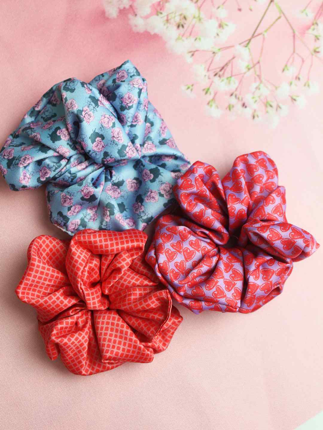 

Tossido Women Pink & Blue Set of 3 Printed Hairband