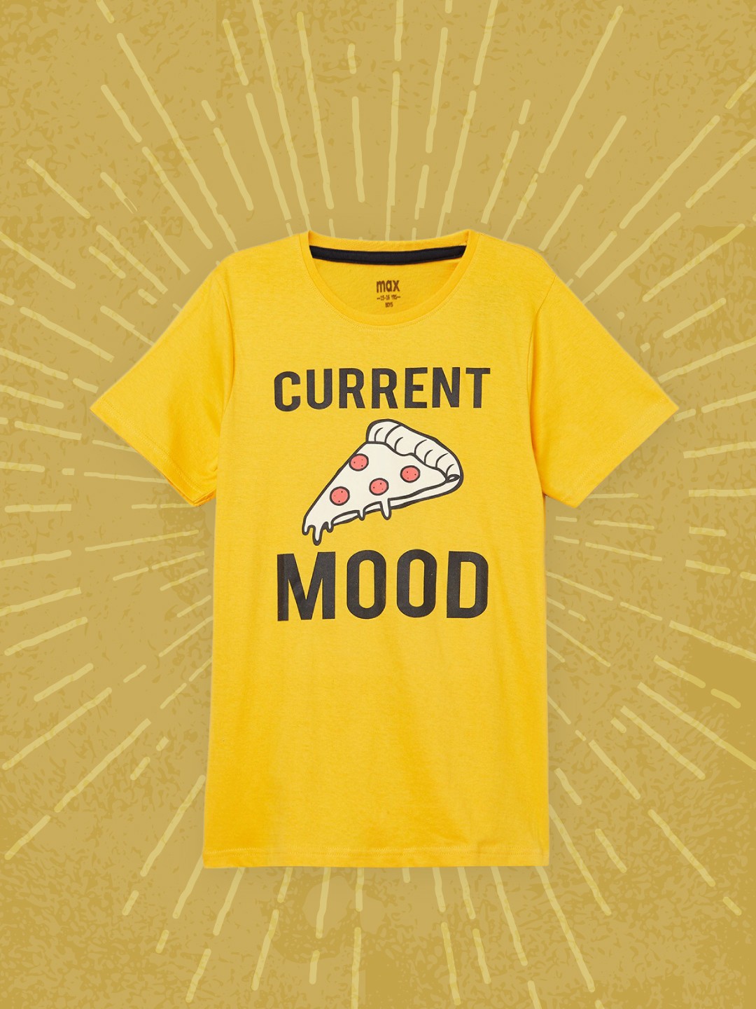 

max Boys Yellow Typography Printed Pure Cotton T-shirt