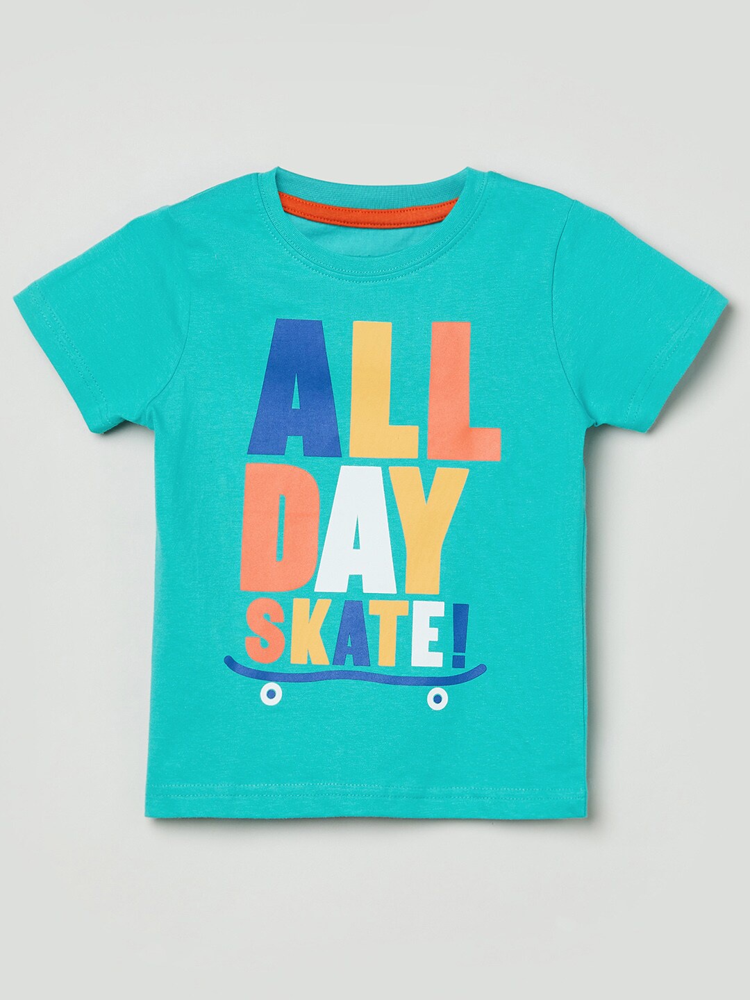 

max Boys Blue Printed Pure Cotton T-shirt