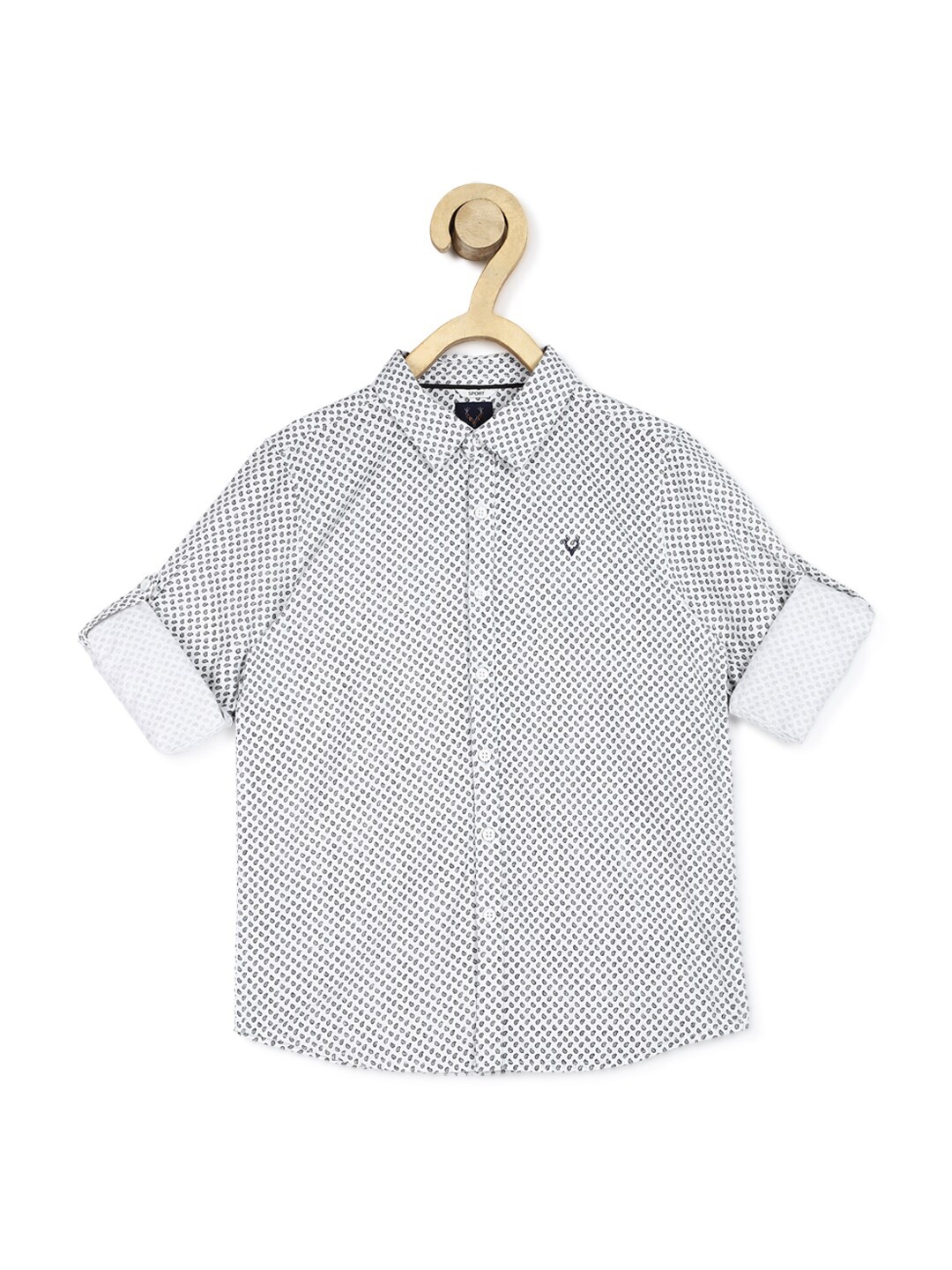 

Allen Solly Junior Boys Grey Slim Fit Cotton Printed Casual Shirt