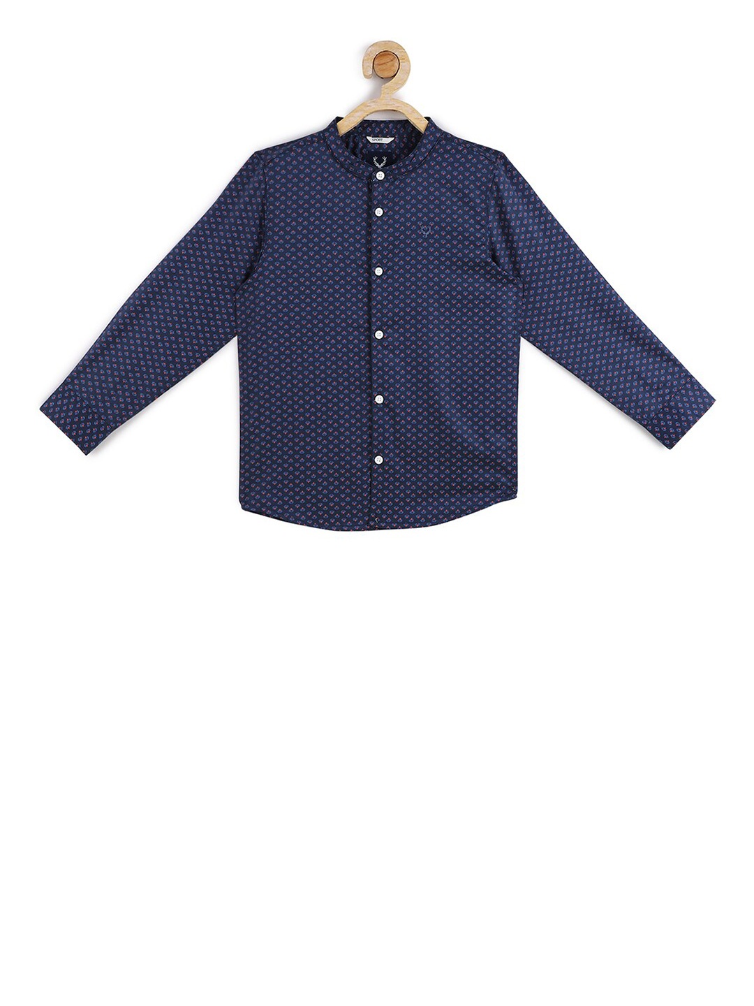 

Allen Solly Junior Boys Navy Blue Slim Fit Printed Casual Shirt