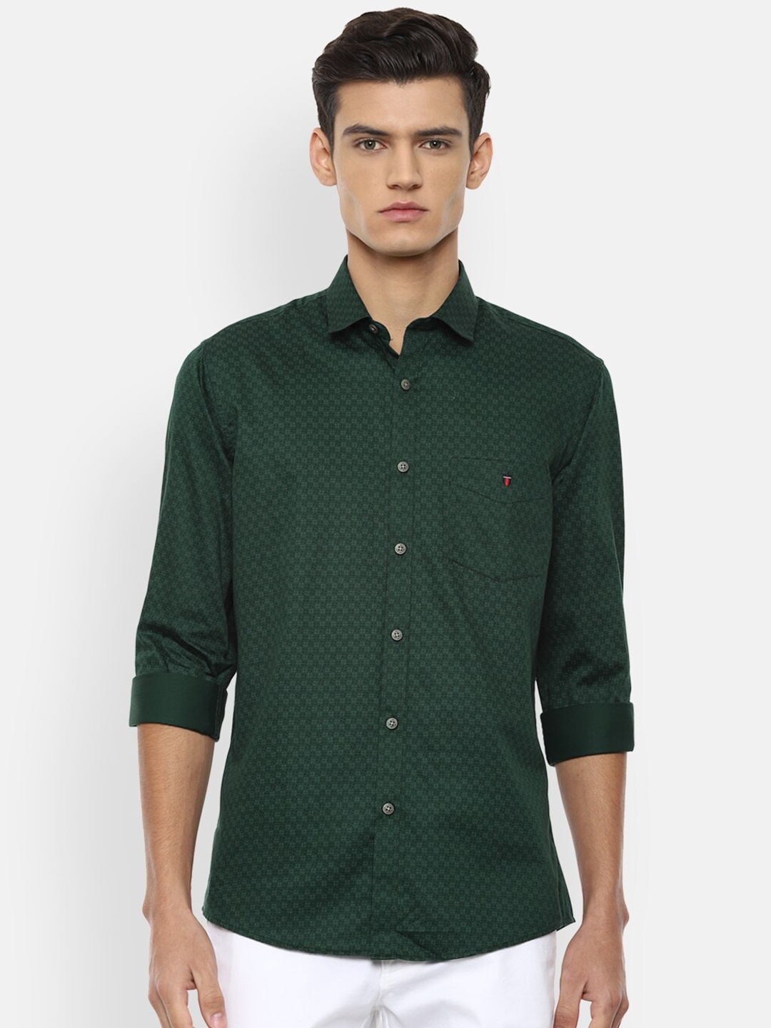 

Louis Philippe Sport Men Dark Green Slim Fit Printed Casual Shirt
