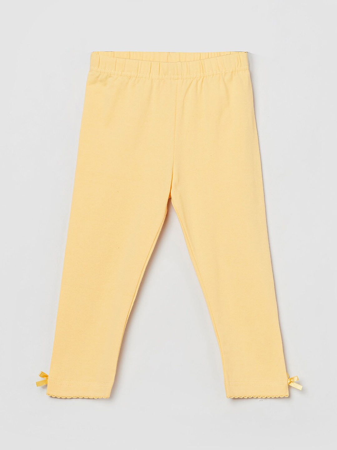 

max Girls Yellow Solid Leggings