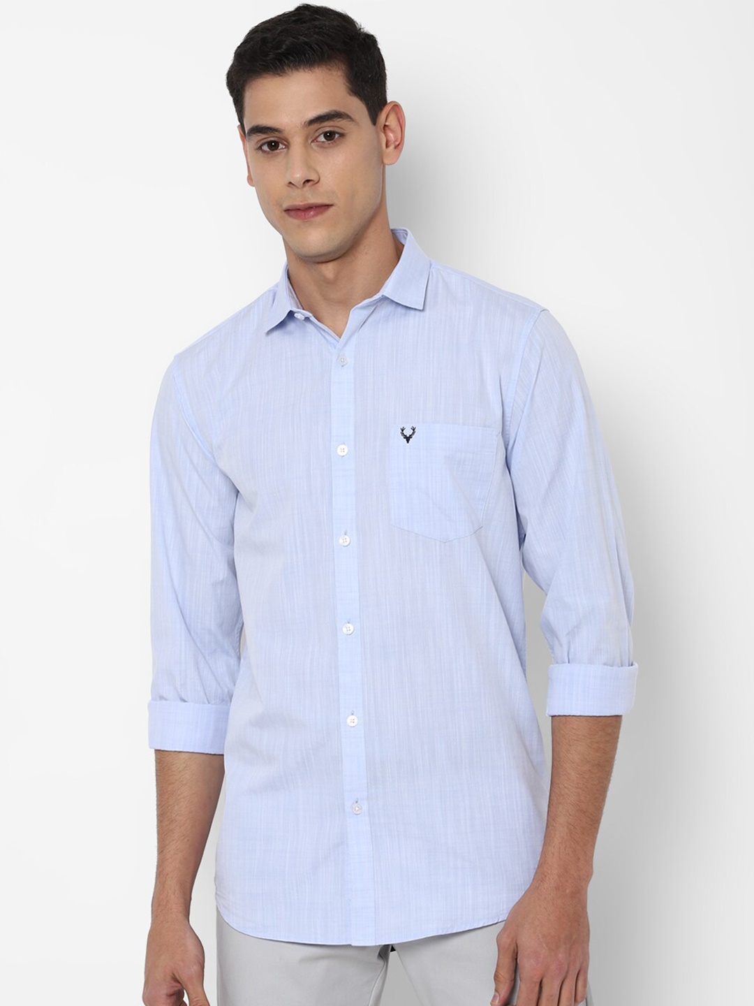 

Allen Solly Men Blue Slim Fit Pure Cotton Casual Shirt