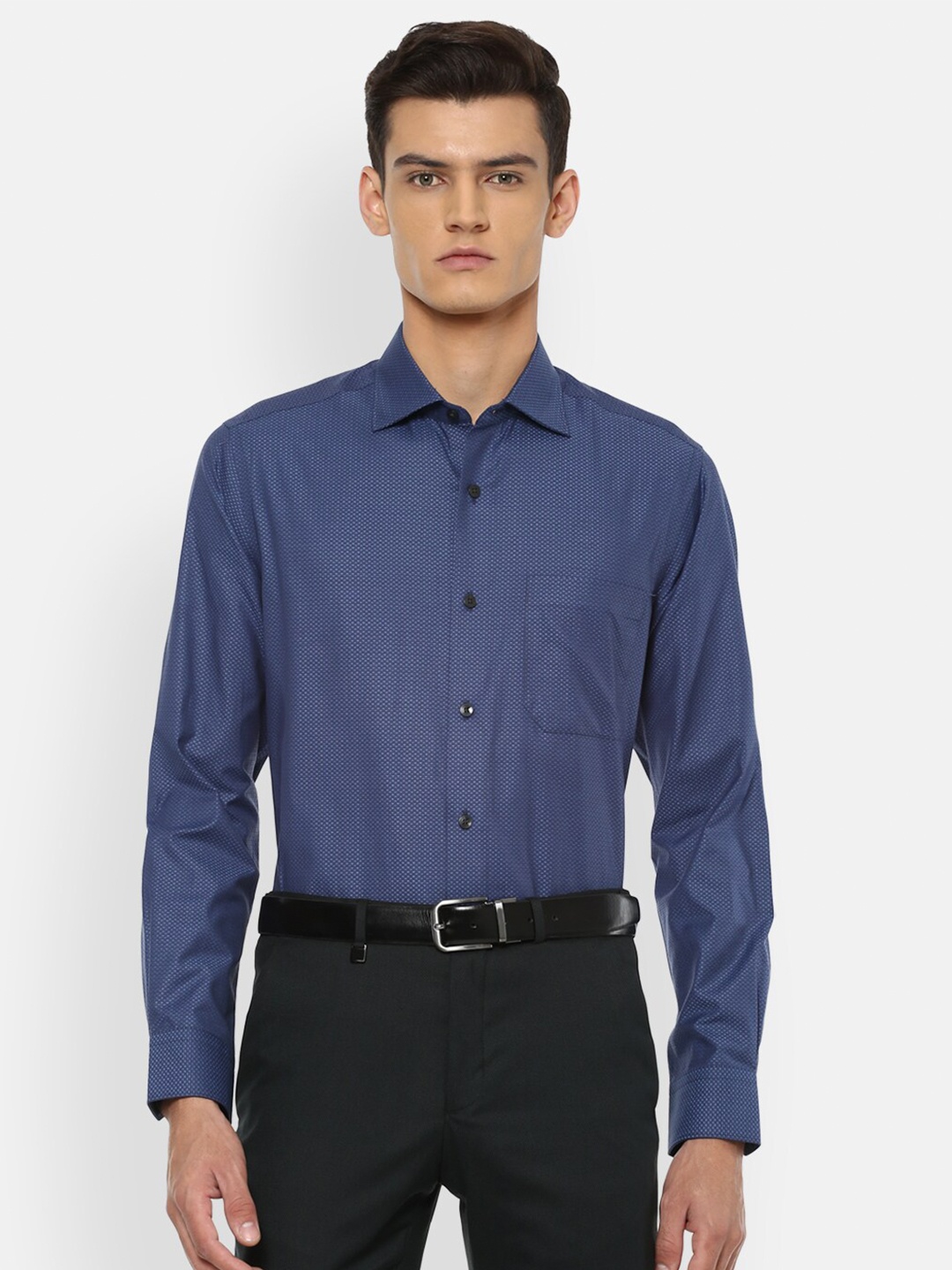 

Louis Philippe Gods & Kings Men Navy Blue Formal Shirt