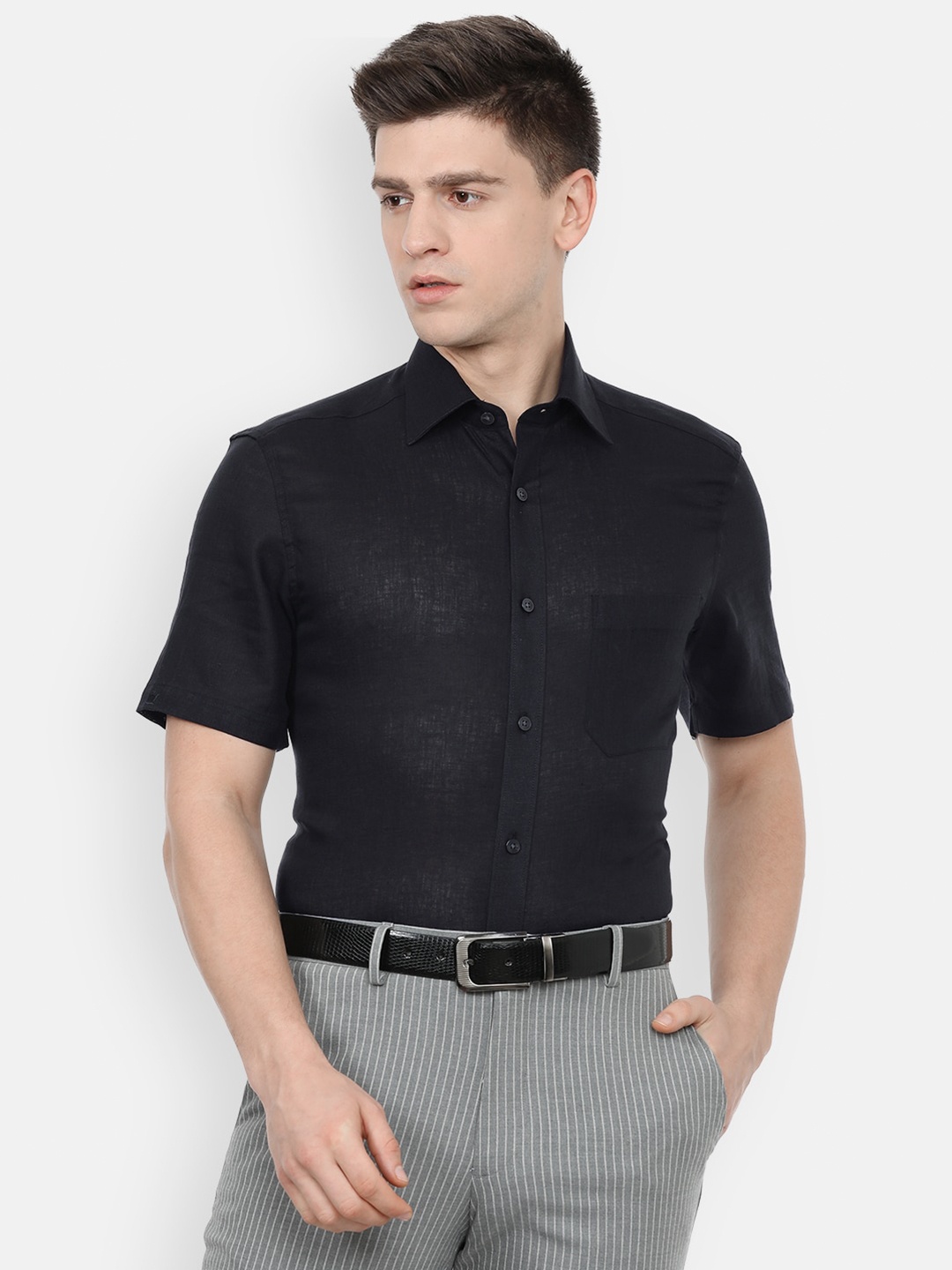 

Louis Philippe Men Black Checked Formal Shirt