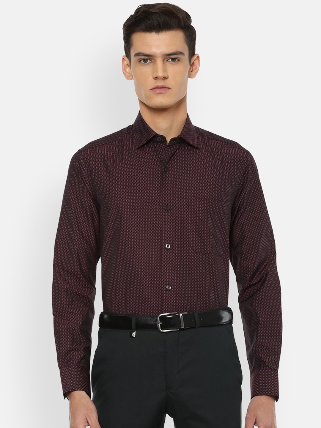 

Louis Philippe Gods & Kings Men Maroon Formal Shirt