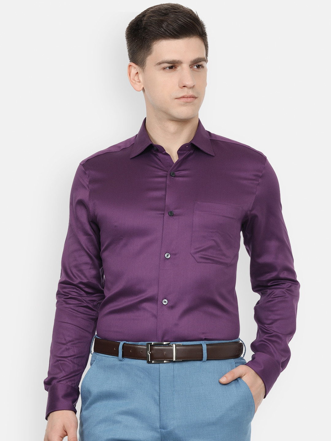 

Louis Philippe Gods & Kings Men Purple Formal Shirt