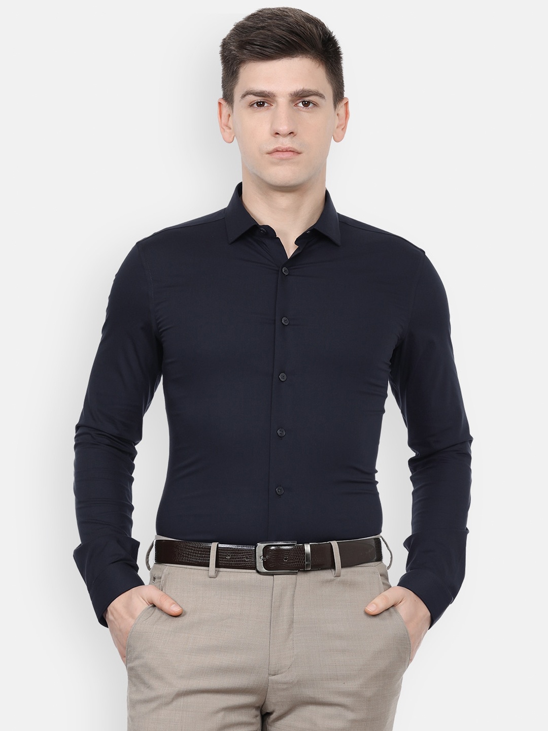 

Louis Philippe Permapress Men Black Slim Fit Formal Shirt