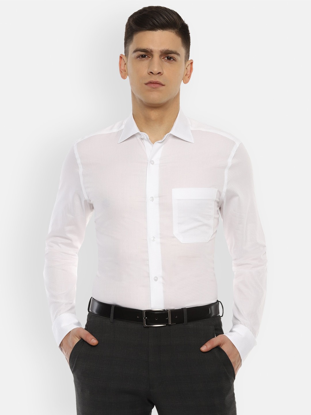

Louis Philippe Gods & Kings Men White Pure Cotton Formal Shirt