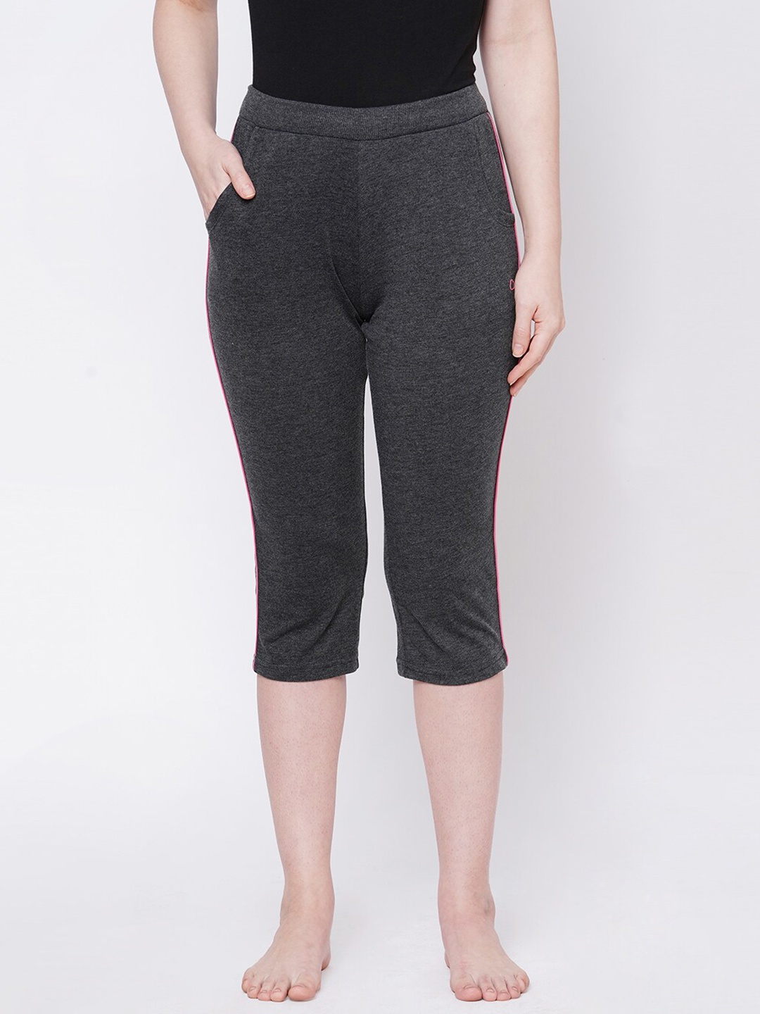 

Sweet Dreams Women Charcoal & Pink Capris